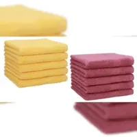 Betz 10 Stück Gästehandtücher PREMIUM 100% Baumwolle Gästetuch Set 30x50 cm honiggelb und beere