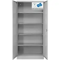 Proregal Stahlschrank BEE mit 10 lackierten Fachböden | HxBxT 195x92x42cm | Grau-Grau | Werkstattschrank Werkzeugschrank Aktenschrank Universalschrank
