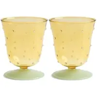 &Klevering - Dot Trinkglas 200 ml, gelb (2er-Set)