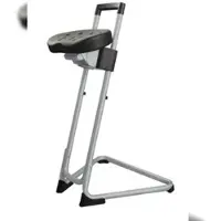 Proregal Stehhilfe San Diego | Sitzhöhe 60-85cm | Tragfähigkeit 110kg | Polyurethane-Sitz | mit Stahlrohrgestell | Lichtgrau/Schwarz
