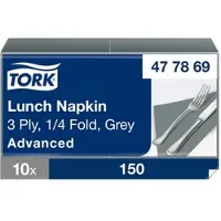 Tork Serviet 33x33 cm 3-lag Grå,10 x 150 stk/krt