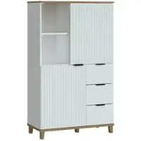 Sconto Highboard Plissee ¦ weiß ¦ Maße (cm): B: 85 H: 141 T: 40.0