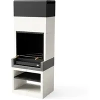 MAESTRO FERRETERO MF - KITAWAY Modell Holz- und Holzkohlegrill (Grau/Weiß - 84 x 63 x 223 cm) REF: T00560
