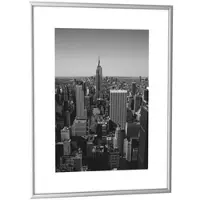PaperFlow Alu-Bilderrahmen (B)300 x (H)400 mm, silber Rahmen aus Aluminium, Rückseite aus Hartfaserplatten