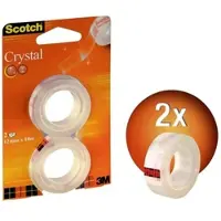 Scotch Crystal Klebeband Nachfüllpackung mit 2 Rollen 12 mm x 10 m, transparent, 6-1210R2