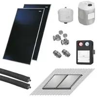 WOLF-Garten WOLF Solaranlage mit 2 Stk. CFK-1 Kollektoren, SM1-2 Regelung und Zubehör zur solaren Nachrüstung - 2486524W01