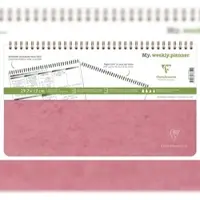 Clairefontaine 5x Age Bag, My.weekly.planner, Spiralbuch 29,7x17 cm, 120 abtrennbare Seiten (60 Bl) 90g, Rückseite punktkariert - Antikrosa 783496C