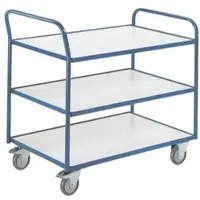 ROLLCART ESD-Tischwagen mit 3 Etagen, 990 x 590 mm, Tragkraft 250 kg