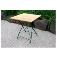Meingartenversand.de Bierzelttisch Robinie Visby - 70 x 70 x 72 cm (B x T x H) - Klapptisch für 2 Personen - Belattung Robinienholz - Stahlgestell grün pulverbeschichtet