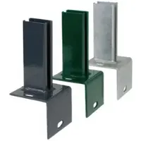 Meingartenversand.de L-Stein Pfostenträger für Doppelstabmatten Zaunpfosten - verzinkt - 10 x 10 cm Platte - Adapter für 60 x 40 mm Pfosten - zum Aufdübeln auf Randsteinen