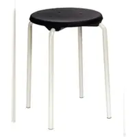 Proregal Stapelhocker Oakland | HxØ 50x35cm | Tragfähigkeit 110kg | Polyurethane-Sitz | Stahlfüße | Lichtgrau/Schwarz