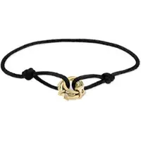 Liebeskind berlin Armband "Schmuck Geschenk Nylonarmband Lora", gelbgoldfarben, schwarz, Armbänder, Damen, 21cm, Edelstahl Nylon, Edelstahl, Nylon, Armband