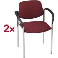 Nowy Styl 2er-Set Stapelstühle »Styl« - Polyacryl - chromfarben rot, 45x47 cm
