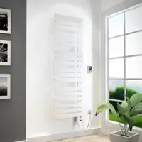 Hsk Yenga Elektro-Badheizkörper – 800 W, 60,0 x 182,4 cm, Heizstab rechts, Farbe Silber, 8760180-GL-09-488R, Farbe: Ebony (Schwarz Glänzend)