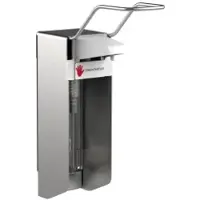 Gelzenleuchter Desinfektionsmittelspender UNI-PRO 05K LE, Kunststoffpumpe 21023 , Edelstahl-Gehäuse, gebürstet, 500 ml, langer Hebel