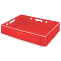 Proregal Eurobehälter Fleischerkasten E1 HxBxT 12,5 x 40 x 60 cm 25 Liter Rot Fleischerkiste Fleischkiste Metzgerkiste Fleischbehälter