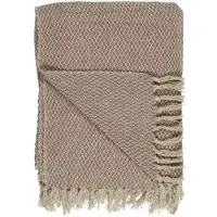 Ib Laursen Sommerdecke Karomuster creme/braun