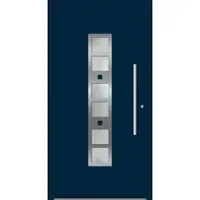 Haustuerenland.de SCHÜCO ADS 75.SI Haustür Aluminium "GOLDA" Stahlblau RAL 5011 beidseitig innen öffnend DIN rechts