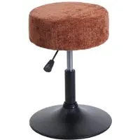 Proregal Hocker Höhenverstellbar Und Drehbar Sitzhöhe 45-57cm Durchmesser 37cm Stoff Chenille Terrakotta Sitzhocker Schminkhocker