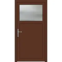 Haustuerenland.de PREMIUM Aluminium Nebeneingangstür "ANTONIA-Q" 59 mm Mahagonibraun RAL 8016 beidseitig innen öffnend DIN links