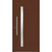 Haustuerenland.de Aluminium Haustür RC2 "ANDREA" 78 mm Mahagonibraun RAL 8016 beidseitig innen öffnend DIN links