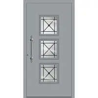 Haustuerenland.de Aluminium Landhaustür "KARLA" 78 mm RC2 Fenstergrau RAL 7040 beidseitig innen öffnend DIN links