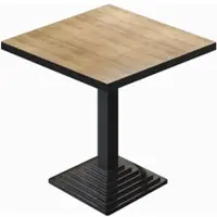 GGM Möbel BPY | Bistro Tisch | 70 x 70 x 78,5 cm | Quadratisch | Schwarzer Rand | Eiche / Schwarz