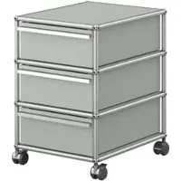 USM United Soft USM Haller Rollcontainer, mit drei Schubladen Lichtgrau