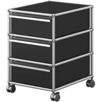 USM United Soft USM Haller Rollcontainer, mit drei Schubladen Graphitschwarz