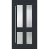 Haustuerenland.de Aluminium Haustür RC2 "MELANIE" 90 mm Anthrazit RAL 7016 außen öffnend DIN rechts