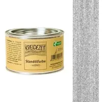 Kreidezeit Standölfarbe vollfett silber - 0,375 l Dose