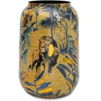 Fleur Ami Nomad Lion goldene Vase mit Dschungel-Design Ø 30 cm, Höhe 43 cm