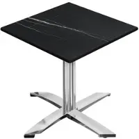 GGM Möbel CPTG | Bistro Tisch | B:T:H 70 x 70 x 76 cm | Schwarz Marmor / Aluminium | Zusatzgewicht