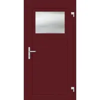 Haustuerenland.de Aluminium Nebeneingangstür "DOROTHEA" 69 mm Weinrot RAL 3005 außen öffnend DIN rechts