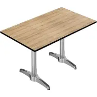 GGM Möbel CPBL | HPL Bistrotisch | B:T:H 120 x 70 x 80 cm | Eiche / Aluminium | Zusatzgewicht | Rechteckig