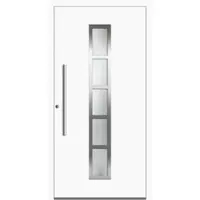 Haustuerenland.de Aluminium Haustür RC2 "LOTTE" 78 mm Weiß RAL 9016 beidseitig innen öffnend DIN links