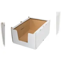 Smartboxpro 4 Stück Stapelbehälter aus Wellpappe 380 x 360 x 200 mm, 2.30be, weiß