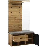 OKWISH Couchtisch Beistelltisch Sofatisch mit LED-Beleuchtung&Bluetooth-App-Steuerung,doppelschichtiger Hochglanz-Hohldesigntisch, schwarz