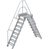 Euroline 512 Überstieg 60° 600mm Stufenbreite 2x9 Stufen Stahl Gitterrost