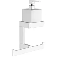 Gessi Rettangolo Accessoires Kombination mit Seifenspender weiss und Handtuchhalter, Wandmontage, 20