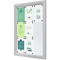 SHOWDOWN Vitrine Magnetisch 9 x A4 Wandmontage Abschließbar Outdoor 75 (B) x 101,2 (H) cm Silber