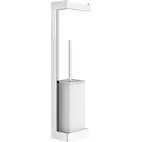 Gessi Rettangolo Accessoires Kombination mit Papierrollenhalter und Toilettenbürstengarnitur weiss