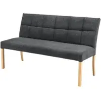 Sofa.de Woodford Esszimmerbank mit Steppung Dakota ¦ grau ¦ Maße (cm): B: 150 H: 89 T: 64.0
