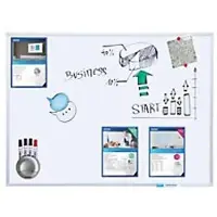 Franken Whiteboard X-tra!Line, Wandmontage im Hoch- & Querformat, Stahl weiß lackiert & Aluminiumrahmen, magnethaftend, Ablageschale, B 1200 x H 1200 mm