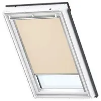 Velux Verdunkelungsrollo uni sandbeige manuell Rahmen aluminium DKL Y85 4556S