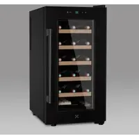 LES PETITS CHAMPS Weinkühlschrank zur Aufbewahrung von 18 Flaschen CAVCB18 Black Edition, 50L, 5 Regale, Thermoelektrische Kühlung LED, Anti-UV