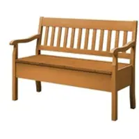 Maison bleue Sitzbank mit Stauraum massiv Bendix ¦ braun ¦ Maße (cm): B: 130,9 H: 93 T: 58.0