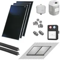 WOLF-Garten WOLF Solaranlage mit 3 Stk. CFK-1 Kollektoren, SM1-2 Regelung und Zubehör zur solaren Nachrüstung - 2486524W05