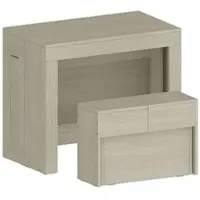 Dmora Tisch- und Stuhlset Dardizzon, Mehrzweckkomposition, Set mit Konsole und 1 ausziehbarer Bank, 100 % Italy, 66 x 25 x 45 cm, Olmo