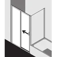 Kermi Liga Schuifdeur Helder Glas 130x200 cm Zilver Matglans